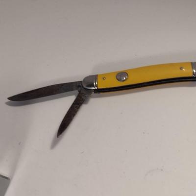 Sale Photo Thumbnail #446: Group of Collectibles- Pocket Cutlery, Cookie Cutter, Ink Pot, and French Dog Show 1st Place Award Plaque.  Cutlery is Imperial and has wear- please see all pictures.