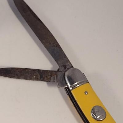 Sale Photo Thumbnail #447: Group of Collectibles- Pocket Cutlery, Cookie Cutter, Ink Pot, and French Dog Show 1st Place Award Plaque.  Cutlery is Imperial and has wear- please see all pictures.