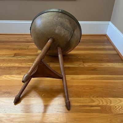 Wooden Dough/Yarn Bowl Mounted on a Wooden Stand (LR-BC)