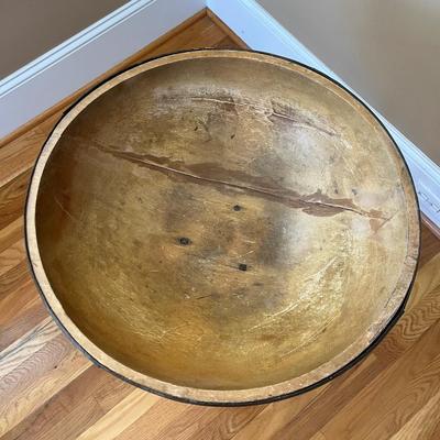 Wooden Dough/Yarn Bowl Mounted on a Wooden Stand (LR-BC)