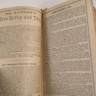 Sale Photo Thumbnail #462: Antique Ransom's Family Receipt Book- Circa 1882.  Please see all pictures for condition.