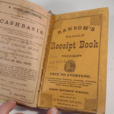 Sale Photo Thumbnail #466: Antique Ransom's Family Receipt Book- Circa 1882.  Please see all pictures for condition.