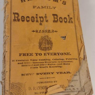 Sale Photo Thumbnail #459: Antique Ransom's Family Receipt Book- Circa 1882.  Please see all pictures for condition.