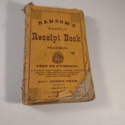 Sale Photo Thumbnail #458: Antique Ransom's Family Receipt Book- Circa 1882.  Please see all pictures for condition.