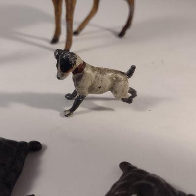 Sale Photo Thumbnail #483: Collection of Vintage Miniature Animal Figurines.  Please see all pictures for condition- dog has missing leg.