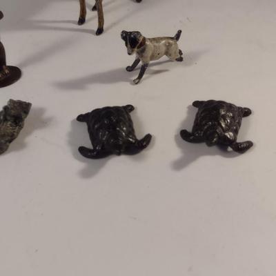 Sale Photo Thumbnail #480: Collection of Vintage Miniature Animal Figurines.  Please see all pictures for condition- dog has missing leg.