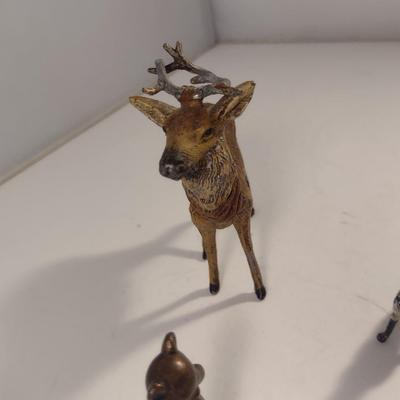 Sale Photo Thumbnail #482: Collection of Vintage Miniature Animal Figurines.  Please see all pictures for condition- dog has missing leg.