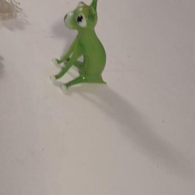 Sale Photo Thumbnail #496: Collection of Vintage Miniature Glass Figurines.  Please see all pictures for condition- dog has chipped ear and tail.