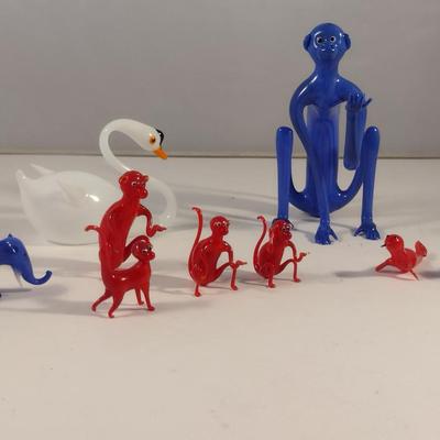 Sale Photo Thumbnail #502: Collection of Antique Miniature Glass Figurines.  Please review pictures carefully- items may have chipping/missing parts.