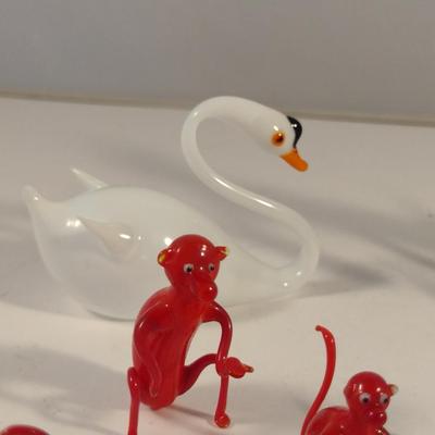 Sale Photo Thumbnail #506: Collection of Antique Miniature Glass Figurines.  Please review pictures carefully- items may have chipping/missing parts.