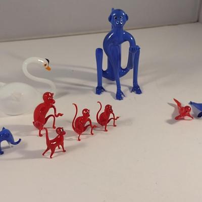 Sale Photo Thumbnail #500: Collection of Antique Miniature Glass Figurines.  Please review pictures carefully- items may have chipping/missing parts.