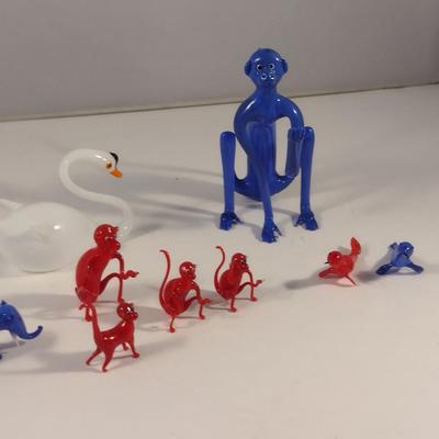 Sale Photo Thumbnail #501: Collection of Antique Miniature Glass Figurines.  Please review pictures carefully- items may have chipping/missing parts.