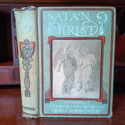 LOT 9: Satan or Christ? by Rev. I. Mench Chambers 1911, German Lutheran Prayer Book 1901, Bible 1884 & More