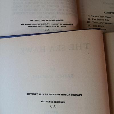 LOT 12: Set of (6) Rafael Sabatini Novels 1921 - 1936