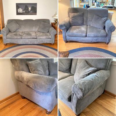 LOT 61: Sofa and Love Seat Set by S&S Manufacturers