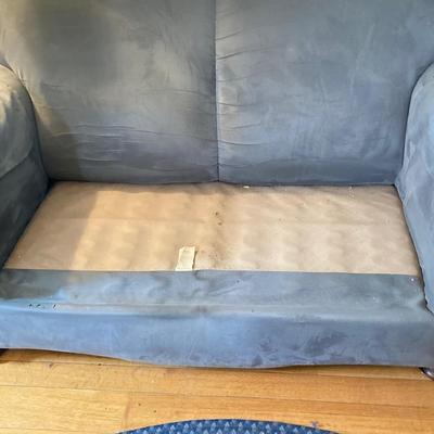 LOT 61: Sofa and Love Seat Set by S&S Manufacturers