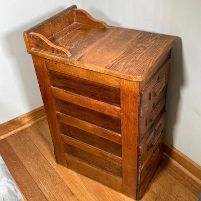 LOT 63: Vintage Wooden 4-Drawer Accent Table