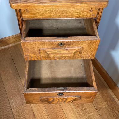 LOT 63: Vintage Wooden 4-Drawer Accent Table