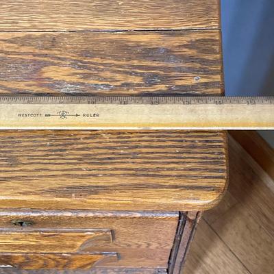 LOT 63: Vintage Wooden 4-Drawer Accent Table