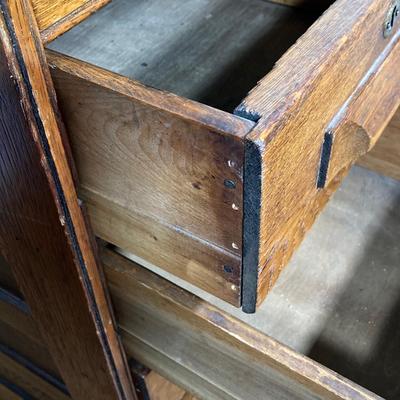 LOT 63: Vintage Wooden 4-Drawer Accent Table