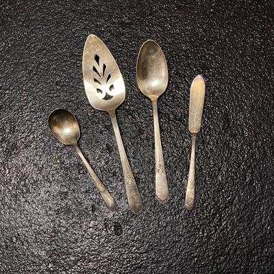 LOT 65: Homes & Edwards Inlaid and Wm Rogers Silver Plated Flatware Sets with Wood Storage Box