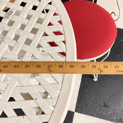 LOT 66: White Metal Ice Cream Parlor Round Table and Chairs