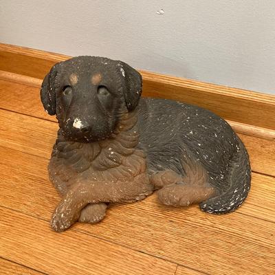 LOT 68: Vintage Dual Socket Brass Floor Lamp with Dog Statue