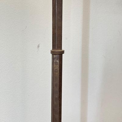 LOT 68: Vintage Dual Socket Brass Floor Lamp with Dog Statue