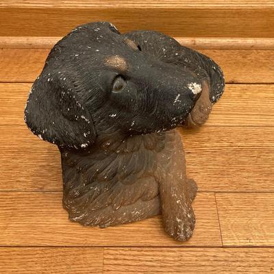 LOT 68: Vintage Dual Socket Brass Floor Lamp with Dog Statue