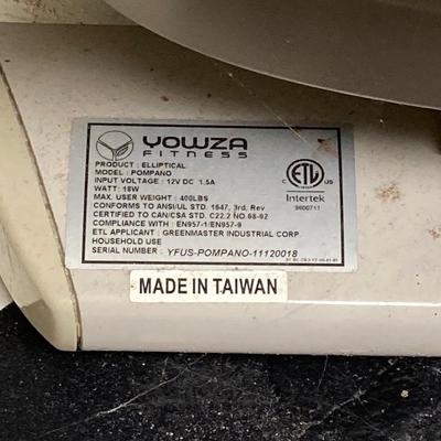 LOT 69: Yowza Fitness Elliptical Machine - Model Pompano