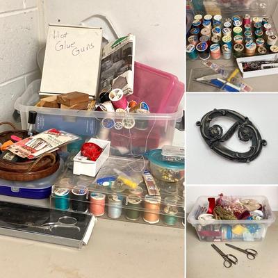 LOT 72: Collection of Sewing Notions / Crafting Tools and Supplies