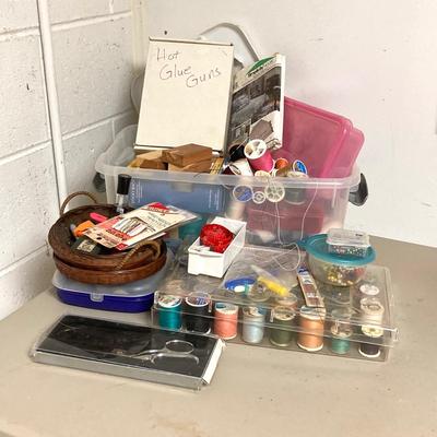 LOT 72: Collection of Sewing Notions / Crafting Tools and Supplies