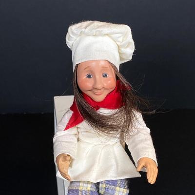 LOT 74: Byers' Choice Ltd. The Carolers Figurines - "Cries of London" Butcher, Colonial Woman Holding Basket, Box, Kindles...