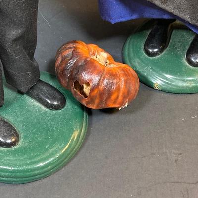 LOT 78: Byers' Choice Ltd. The Carolers Signed by Joyce Byers - Amish Man Holding Turkey, Amish Woman Holding Basket with Hen and Box