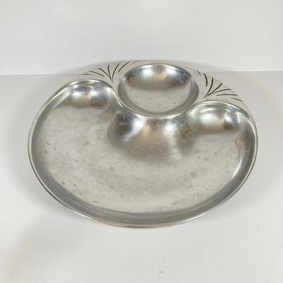 LOT 81: Vintage Serving Collection - Wilton Pewter Bowl, 800 Silver Tongs, Kopparsmedjan Copper Miniature Mugs, Silver Plated Salt and...