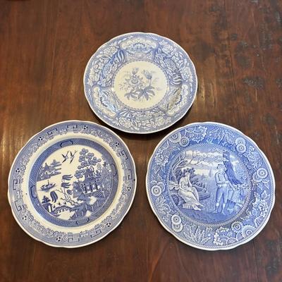 LOT 85: The Spode Blue Room Collectors Plates along with a Johnson Bros "Indies" Ironstone Plate