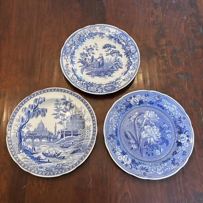 LOT 85: The Spode Blue Room Collectors Plates along with a Johnson Bros "Indies" Ironstone Plate