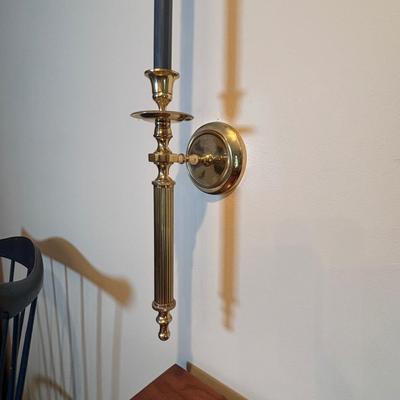 LOT 87: Brass Column Wall Sconces
