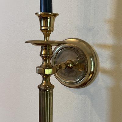 LOT 87: Brass Column Wall Sconces