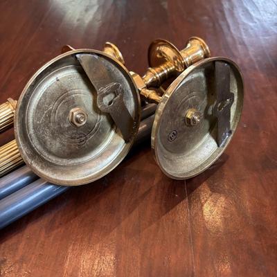 LOT 87: Brass Column Wall Sconces