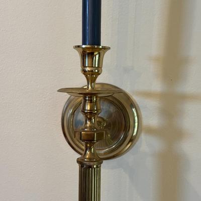 LOT 87: Brass Column Wall Sconces