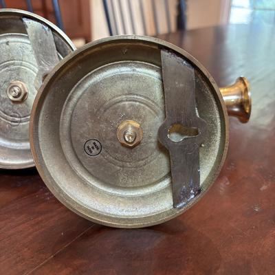 LOT 87: Brass Column Wall Sconces