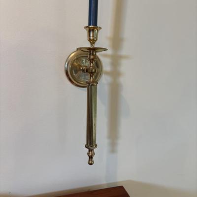 LOT 87: Brass Column Wall Sconces