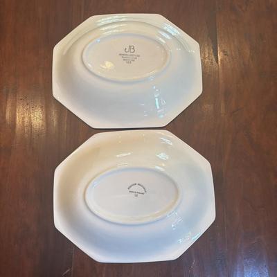 LOT 89: Johnson Brothers Heritage White China Serving Collection: Covered Serving Bowls, Gravy Boat w/Plate, Platters & Soup Tureen