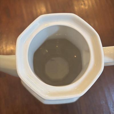 LOT 90: Johnson Brothers Heritage White China Tea/Coffee Time: Creamer/Sugar Bowl, Coffee/Teapot, Mugs & Serving Platters