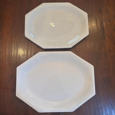 LOT 90: Johnson Brothers Heritage White China Tea/Coffee Time: Creamer/Sugar Bowl, Coffee/Teapot, Mugs & Serving Platters