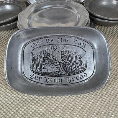 LOT 91: William-Columbia PA Pewter Plates, Bowls & Bread Plate