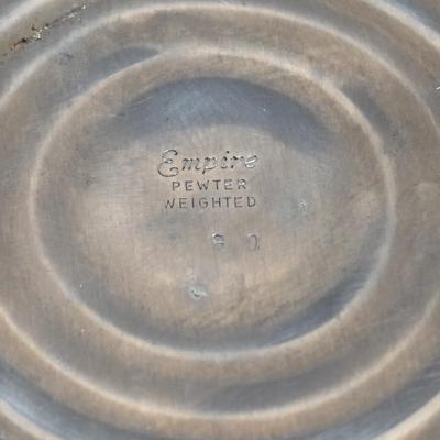 LOT 92: Empire Pewter Weighted Candle Sticks, Wilton Armetale Plough Tavern Soup Tureen w/Lid & Ladle. Wilton Armetale Pewter Serving...