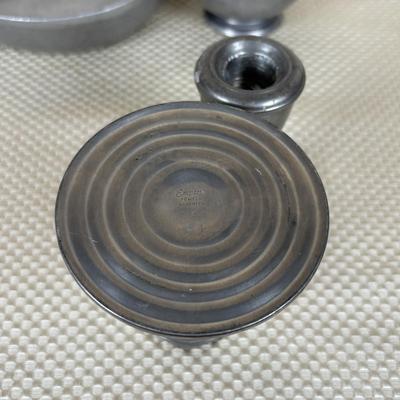 LOT 92: Empire Pewter Weighted Candle Sticks, Wilton Armetale Plough Tavern Soup Tureen w/Lid & Ladle. Wilton Armetale Pewter Serving...