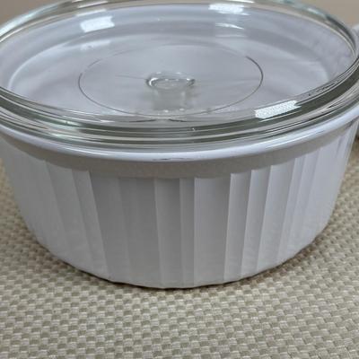 LOT 96: Corning Ware French White: Oval & Round Casserole, Grab it w/Lid, Quiche & More